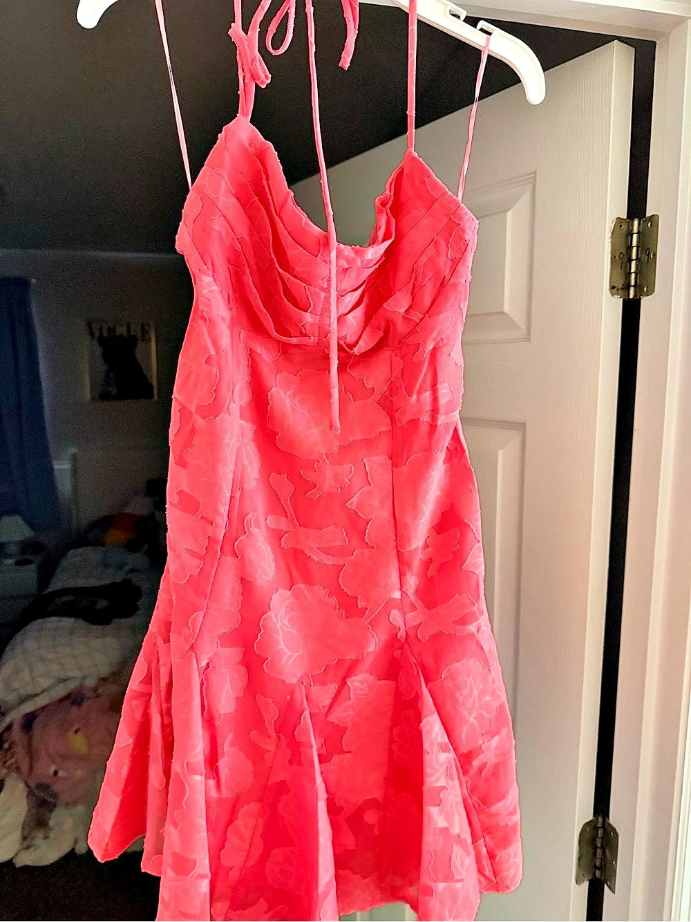 Hello Molly Stay Shining Halter Mini Dress Pink XS NWT